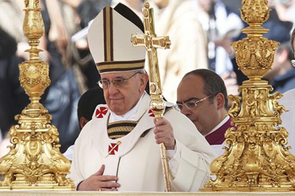 Pope Francis takes part in his inaugural mass in St Peter's Square at the Vatican, on Tuesday. Photo: Reuters
