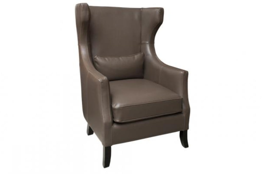 Leather high-back chair