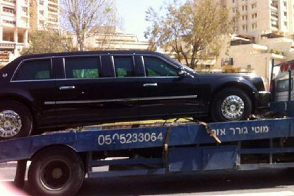 Obama's armoured limousine is taken away. Photo: SCMP Pictures
