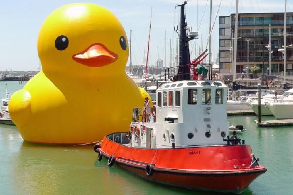 The 16.5-metre-high Rubber Duck may grace Hong Kong's shores if it gets approval from the Marine Department. Photo: SCMP