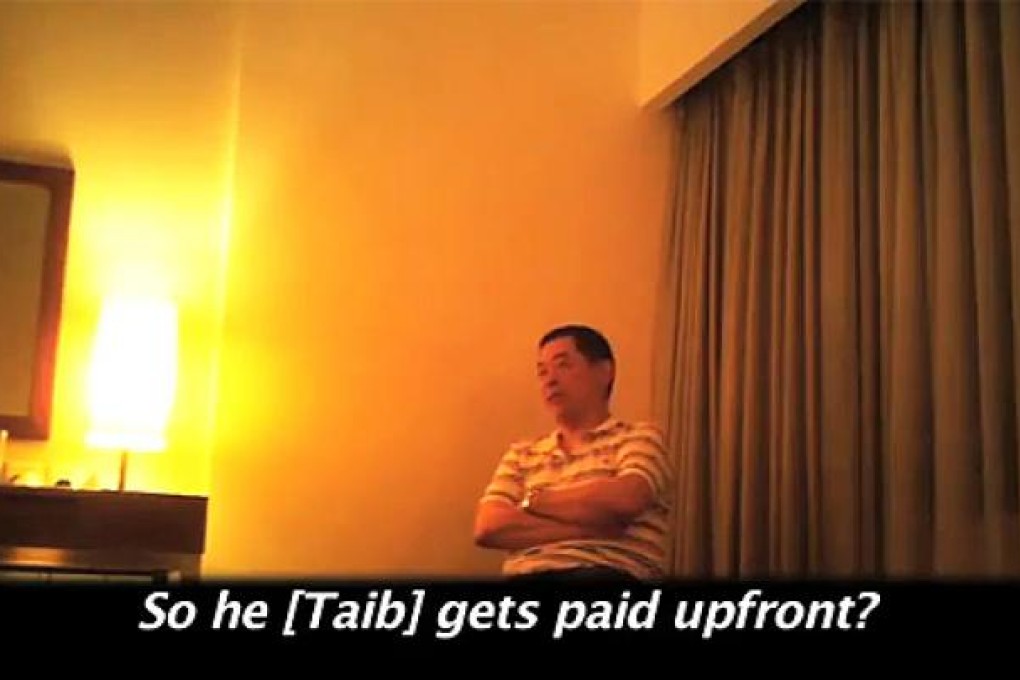 A still from the Global Witness 'sting' video.