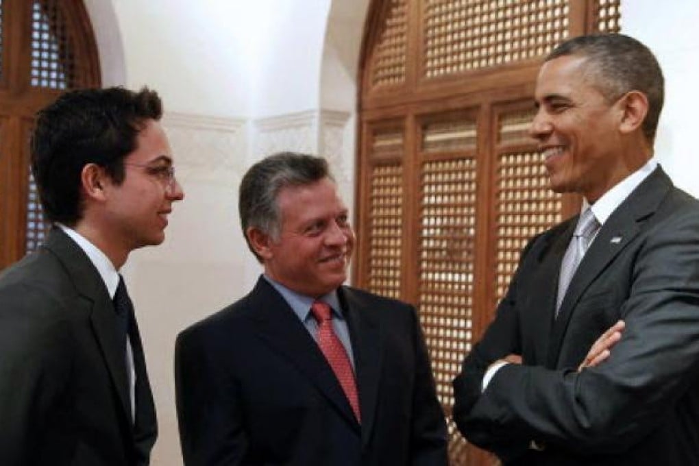 US President Barack Obama (right) with Jordan's King Abdullah II and his son Crown Prince Hussein (left) during a meeting in Amman. Photo: AFP