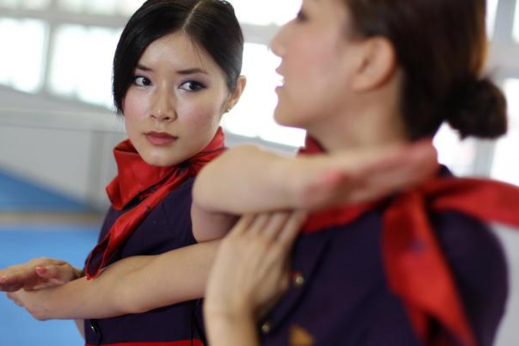 Hong Kong Airlines staff at Wing Chun training.