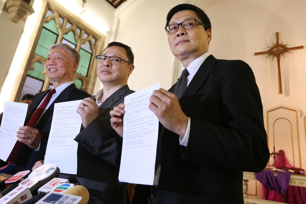 Reverend Chu Yiu-ming, Benny Tai and Chan Kin-man. Photo: Sam Tsang