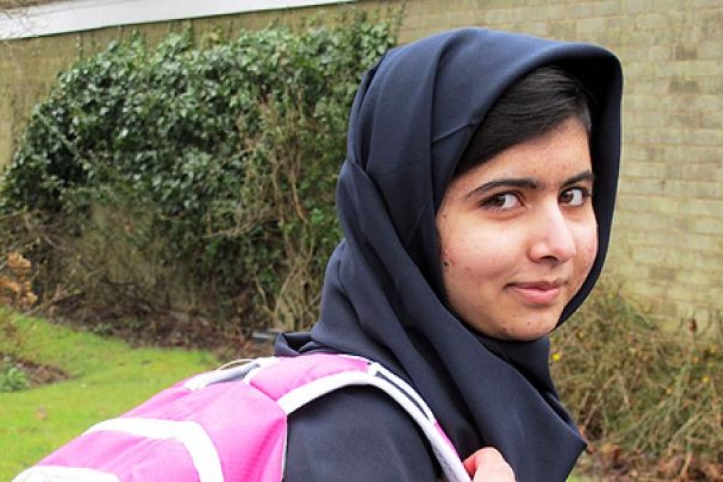 Malala Yousafzai attends her first day of school on March 19 just weeks after being released from hospital. Photo: AP