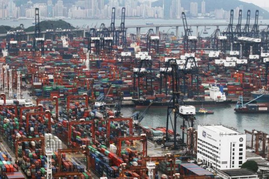 A general view of the Kwai Chung container terminal in March. Photo: SCMP/Edward Wong