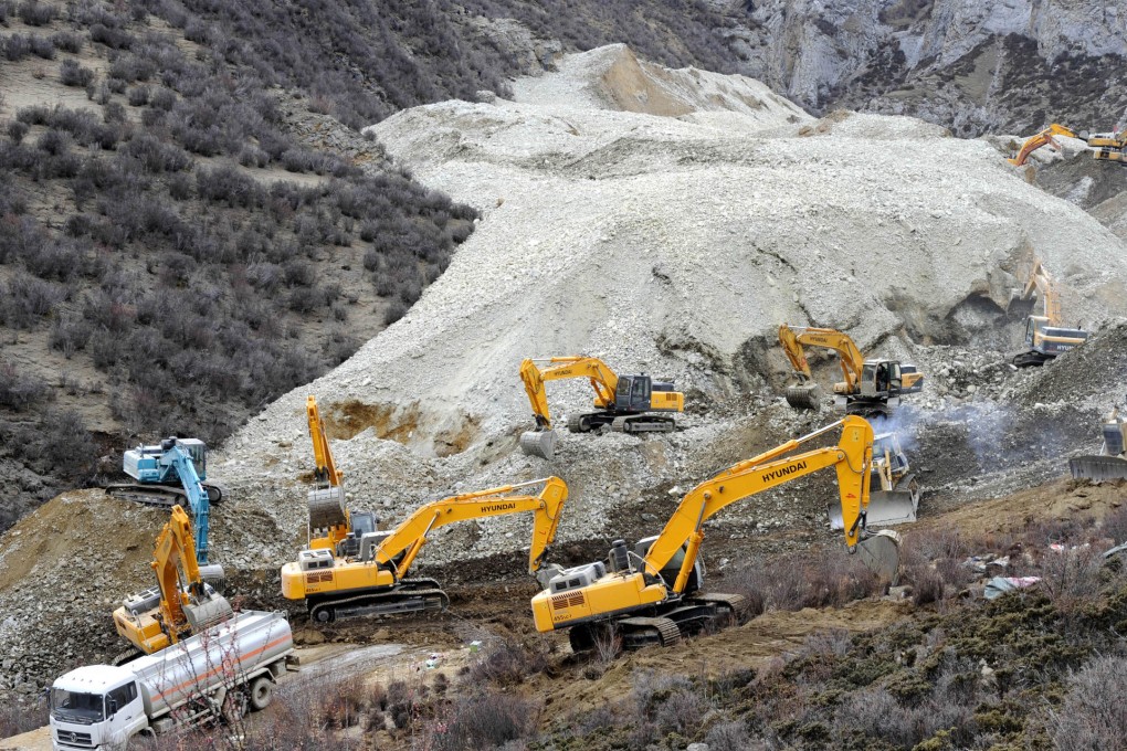 The landslide buried 83 metal miners in Tibet. Photo: Xinhua