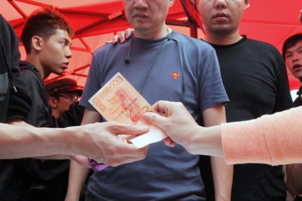 Strike organisers had collected about HK$600,000 to help dockers by last night. Photo: K.Y. Cheng