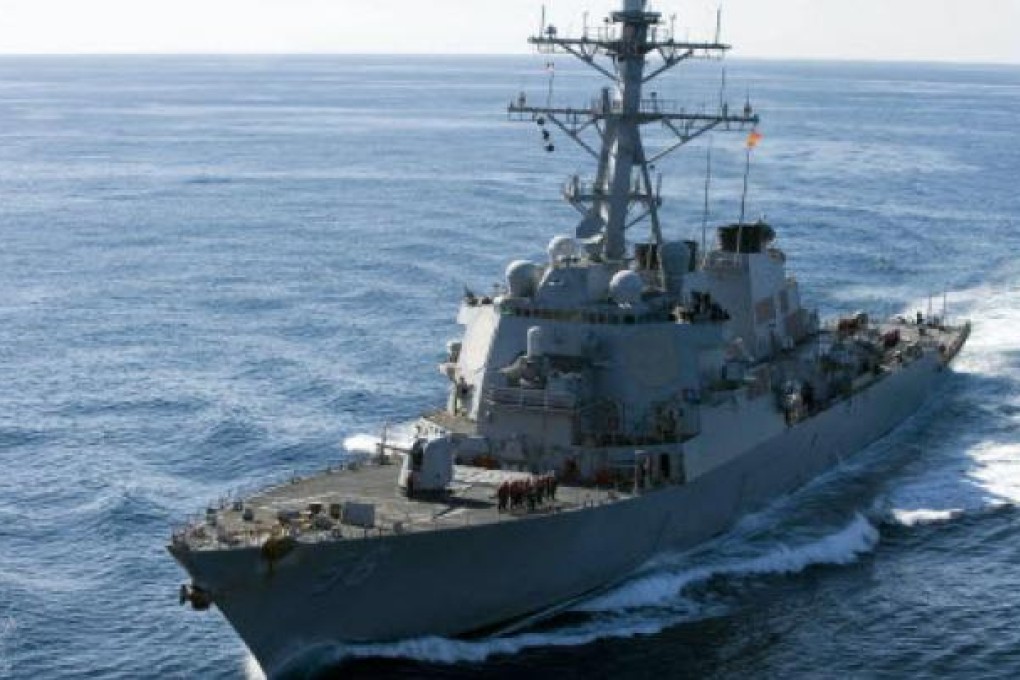 The guided-missile destroyer USS John S. McCain. The United States has positioned the warship off the Korean coast as a shield against ballistic missile attack. Photo: AP