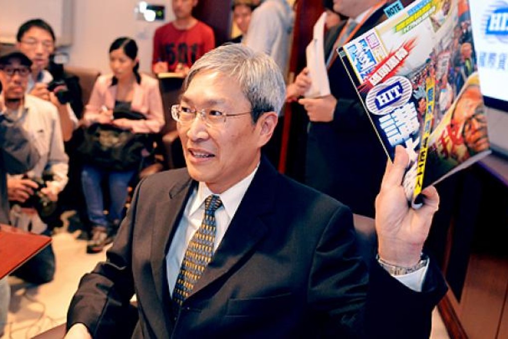 Hong Kong International Terminals’ managing director Gerry Yim Lui-fai on Wednesday denied he had link to a company that hired striking dockers. Photo: Thomas Yau