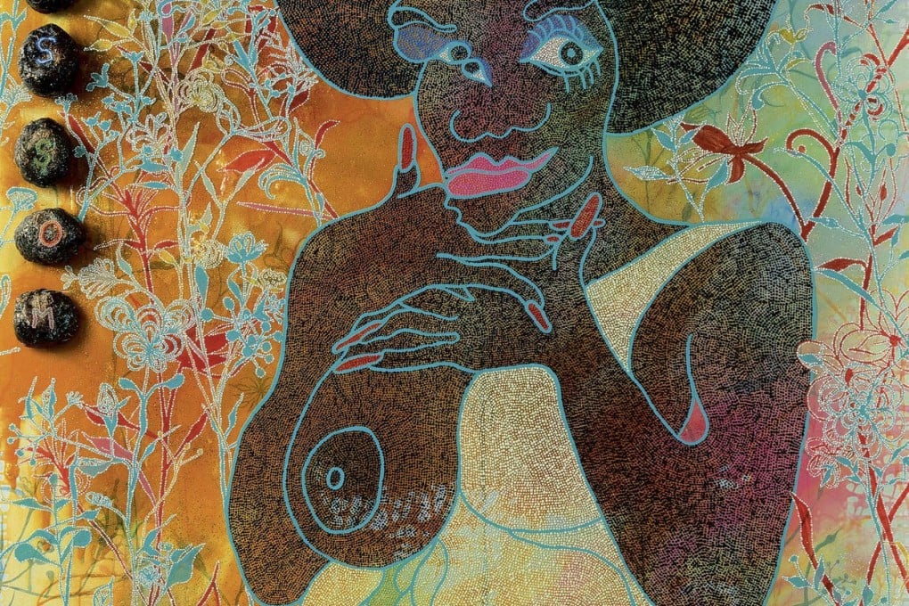 Blossomby Chris Ofili, which needed an expert touch-up. Photo: Bloomberg