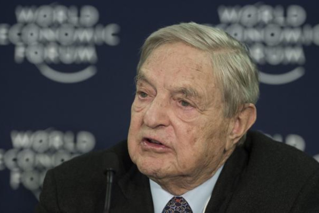 Billionaire investor George Soros speaks at the World Economic Forum in Davos. Photo: EPA