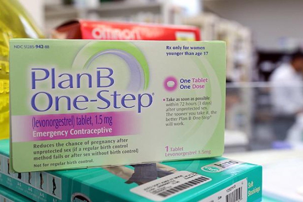 A package of Plan B contraceptive on sale in San Anselmo, California. Photo: AFP