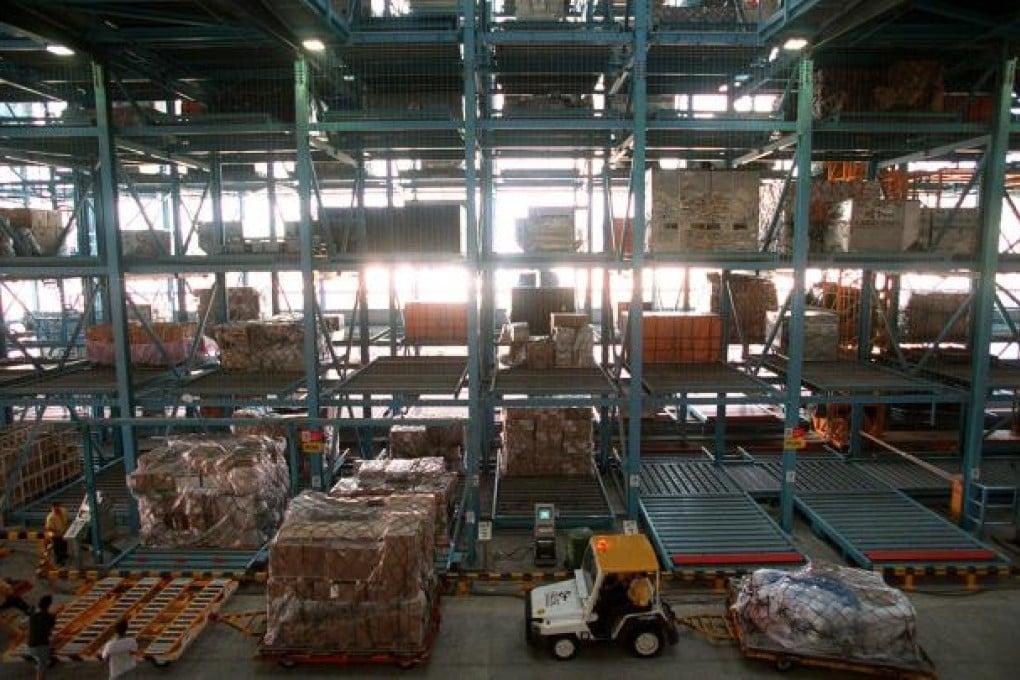 Hactl's terminal at Chek Lap Kok. The firm handled 246,912 tonnes of cargo last month, 2.6 per cent less than a year ago. Photo: David Wong