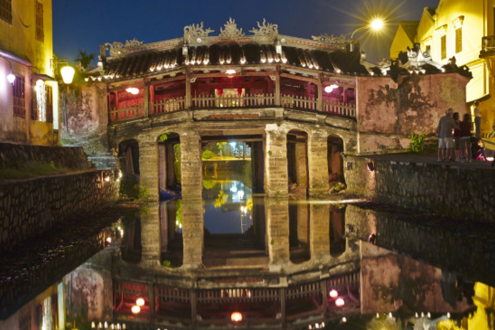 The Japanese Bridge is lit up at night. Photos: Morgan Ommer