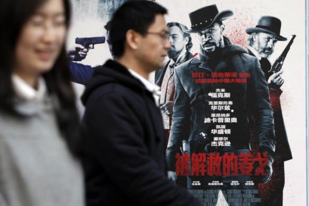 A poster advertises Quentin Tarantino’s eagerly awaited film Django Unchained at a Beijing cinema. Photo: Reuters