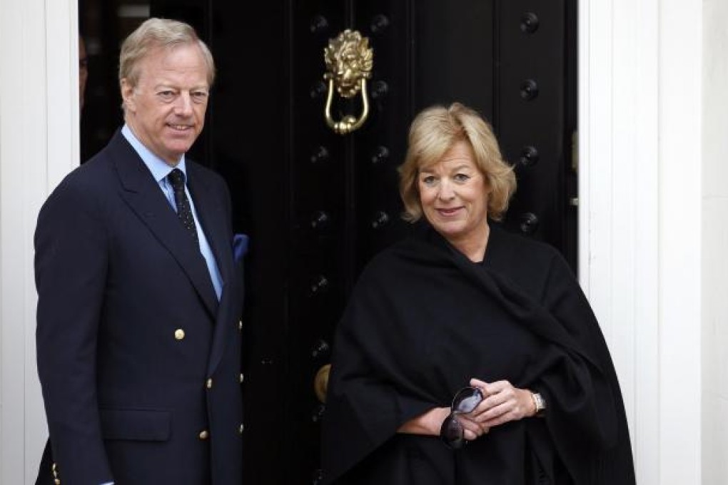Mark and Carol Thatcher outside their mother's home. Photo: AFP