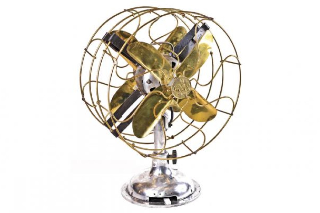 Antique double table fan