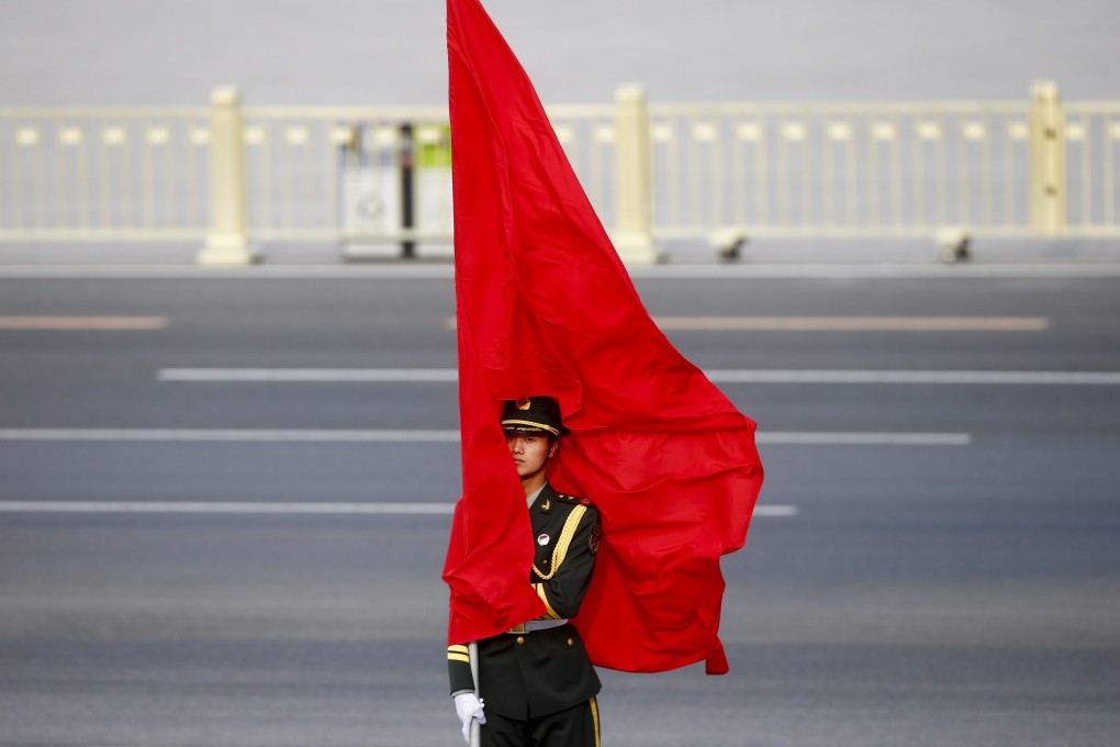 A member of a Chinese guard of honor from the People's Liberation Army in Beijing. Photo: EPA