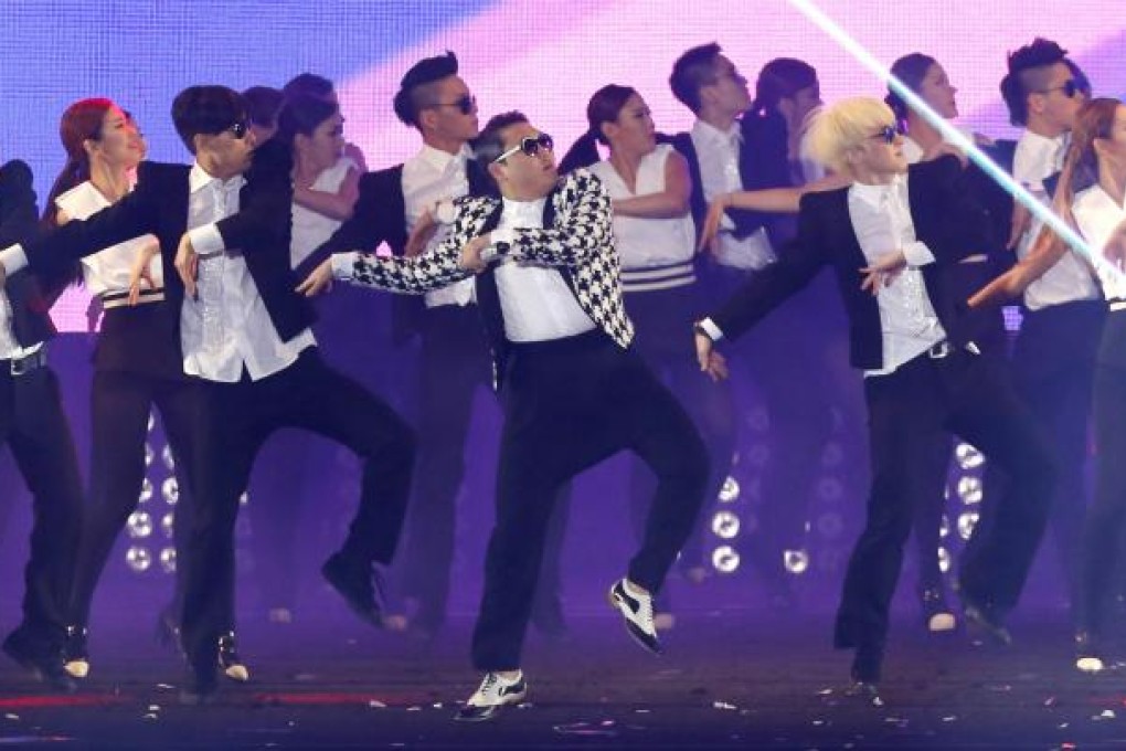 Psy performing his new song Gentleman in Seoul. Photo: AP