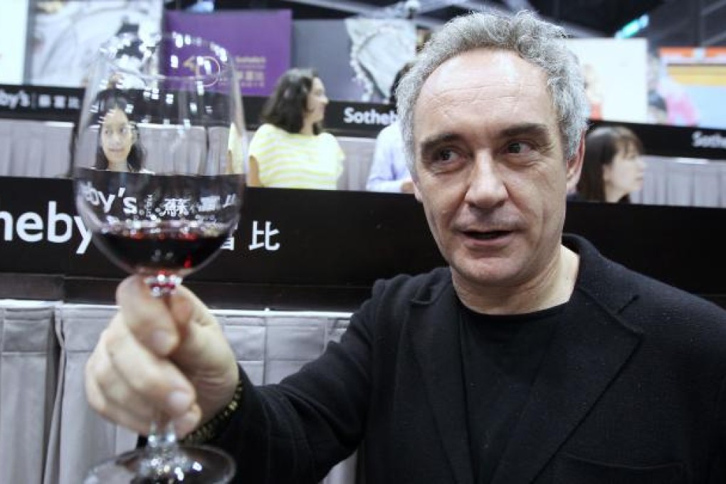 World renowned michelin starred chef and former elBulli head chef Ferran Adria at the end of the Sotheby's elBulli wine auction. Photo: Jonathan Wong