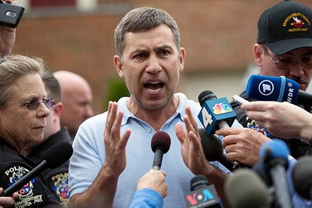 Ruslan Tsarni, uncle of the suspected Boston Marathon bombing suspects, speaks to reporters in front of his home in Montgomery Village, Maryland. Photo: AFP
