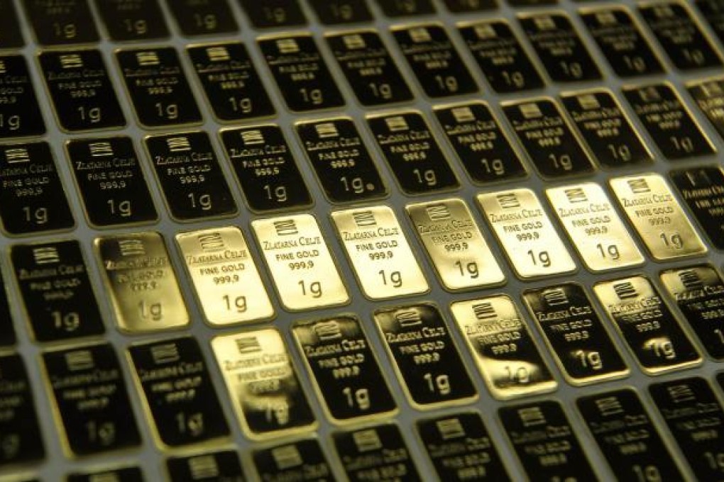 Gold bars at the Zlatarna Celje in Celje, Slovenia. Gold has slumped almost 30 per cent since its peak in September 2011. Photo: Reuters