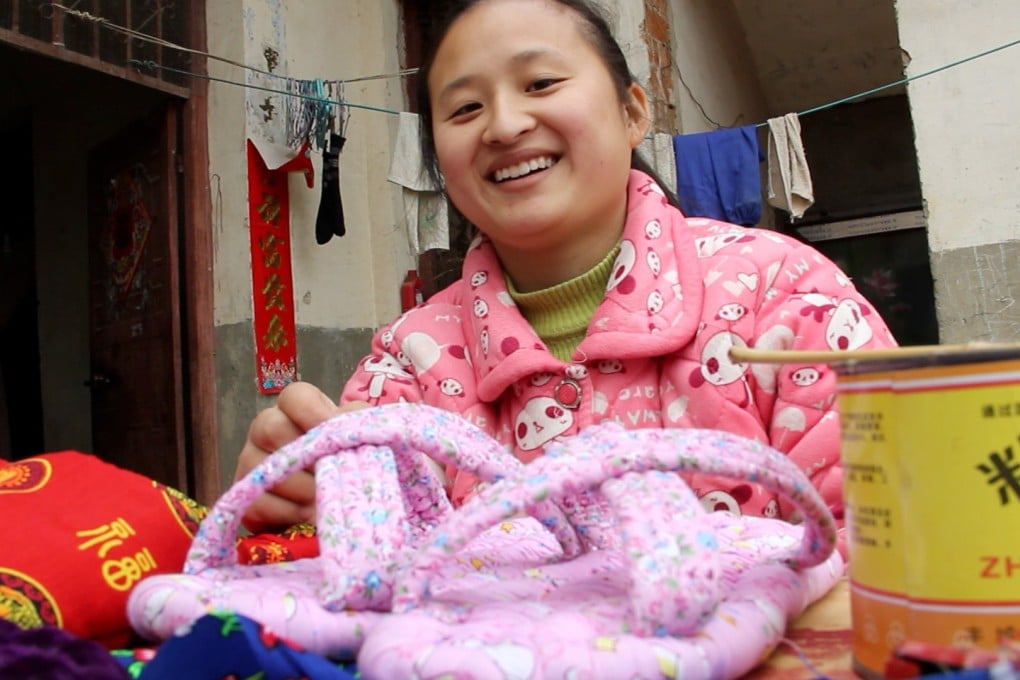 Tian Yu, who is now paralysed from her waist down, sells slippers online to supplement her family's income. She set up her own online shop where she sells her creations.