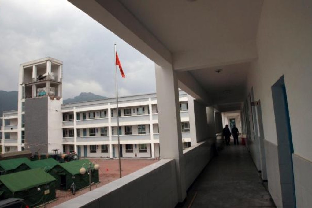 Longxing Central School escaped the latest earthquake relatively unscathed, unlike many neighbouring buildings. Photo: Simon Song