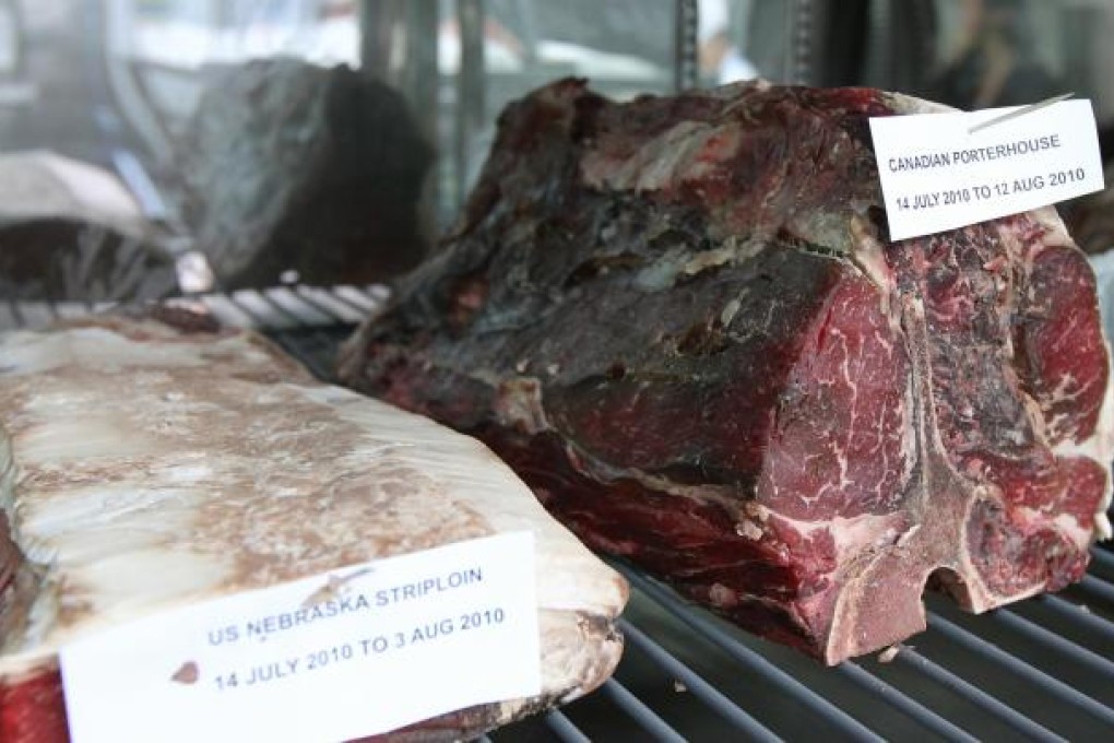 Dry-aged beef at the InterContinental's Steakhouse Winebar + Grill. Photo: Oliver Tsang