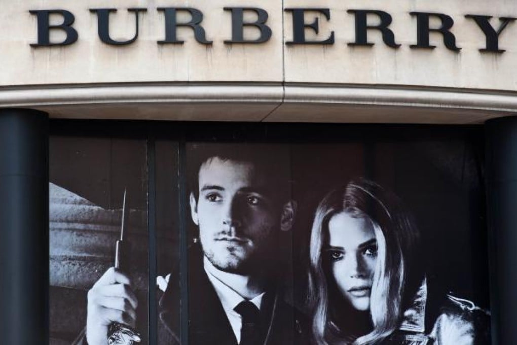 A Burberry shop is pictured in central London. Photo: AFP