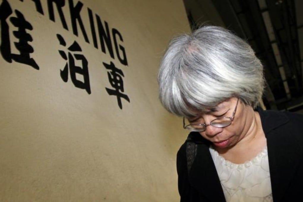 Tsang Wai-wah leaves District Court in Wan Chai. Photo: Nora Tam