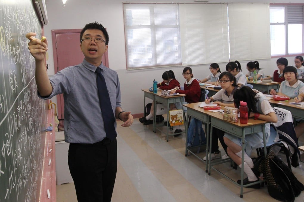 A liberal studies lesson taught by Jacob Hui Shing-yan at Christian and Missionary Alliance Sun Kei Secondary School. Photo: Edward Wong