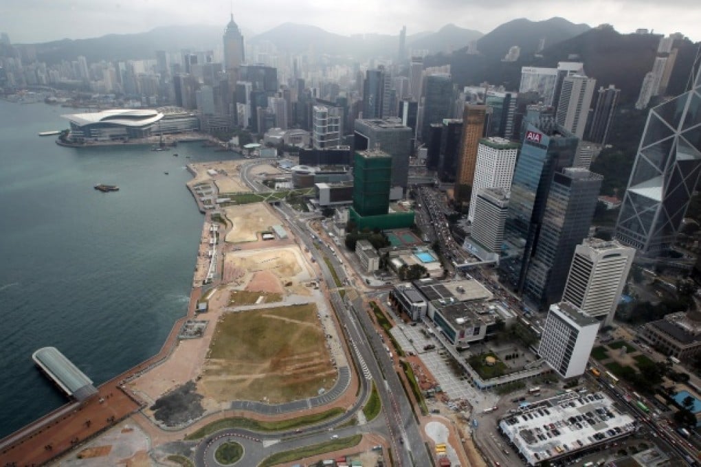 Newly reclaimed land from Central to Wan Chai. Photo: Sam Tsang