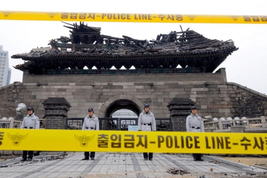 The burnt and restored Namdaemun gate. Photo: AFP