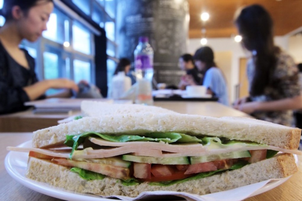 Sandwich served at Cafe 330 at the Chinese University of HK. Photo: Dickson Lee