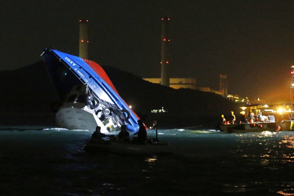 The stricken Lamma IV on the night of the tragedy. Photo: SCMP