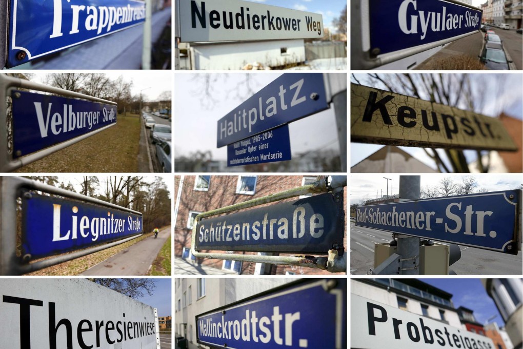 Street signs in German cities where the neo-Nazi National Socialist Underground carried out their attacks. Photo: Reuters
