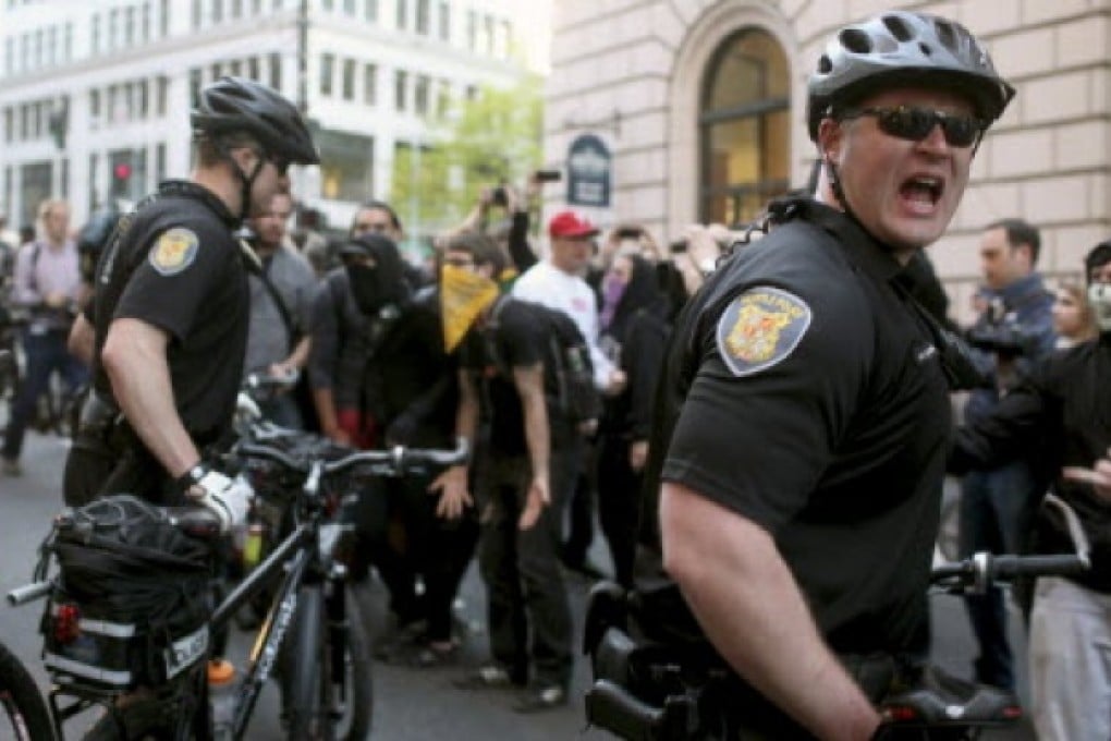 Police and demonstrators clash during May Day demonstrations in Seattle, Washington. Photo: Reuters