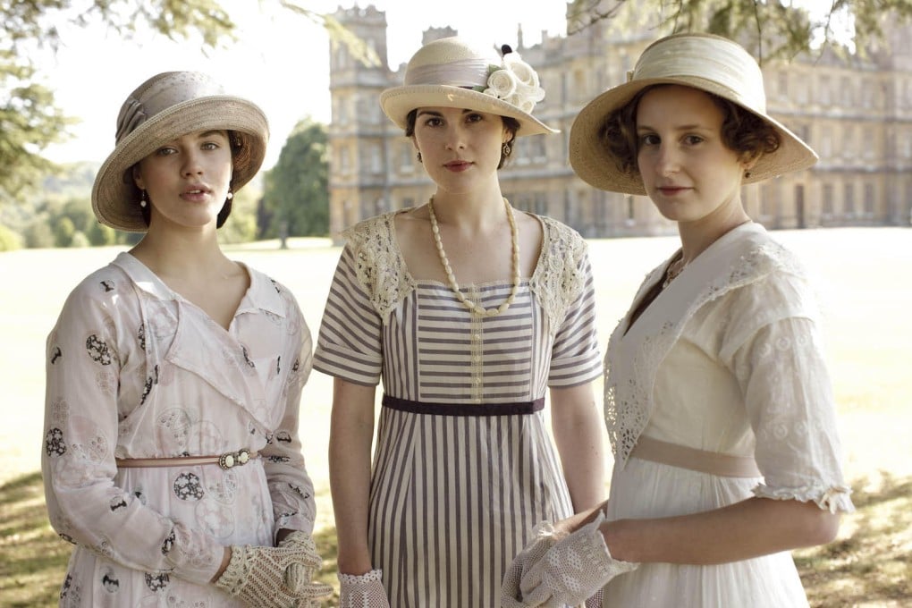 Downton Abbey style-setters (above from left) Jessica Brown Findlay, Michelle Dockery and Laura Carmichael.