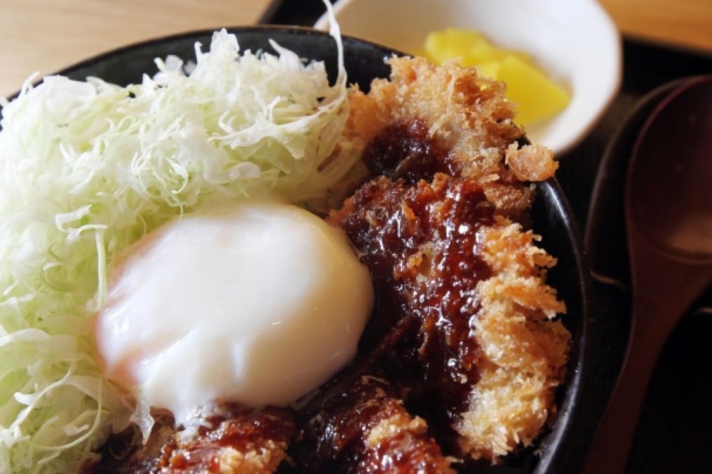 Tonkatsud with pork, egg and miso sauce rice. Photo: May Tse