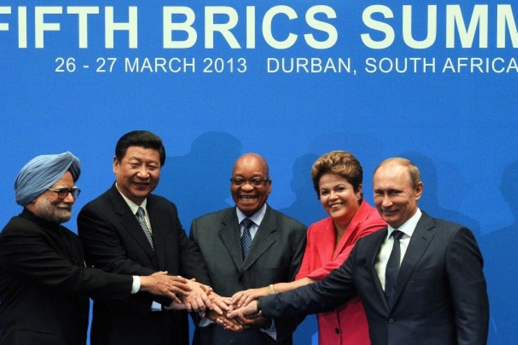 BRICS leaders pose for a family photo in Durban. Photo: AFP