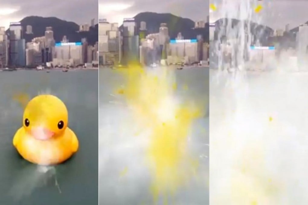 One YouTube user even posted a video showing the duck exploding and sinking beneath the waves.