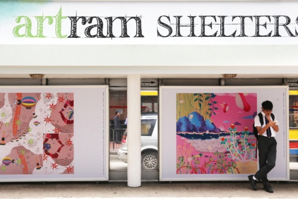 An 'Artram Shelters' design by Alice Lai outside the CC Wu Building in Wan Chai. Photo: Sam Tsang