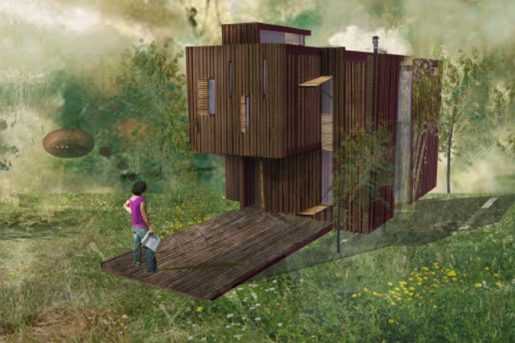 An artist's impression of an Exs Architects' flatpack Deckhouse