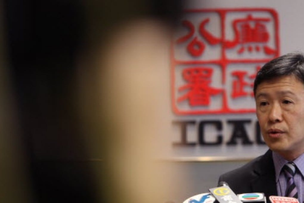 ICAC commissioner Simon Peh Yun-lu at the organisation's headquarters in North Point discussing recent controversies involving former chief Timothy Tong. Photo: David Wong