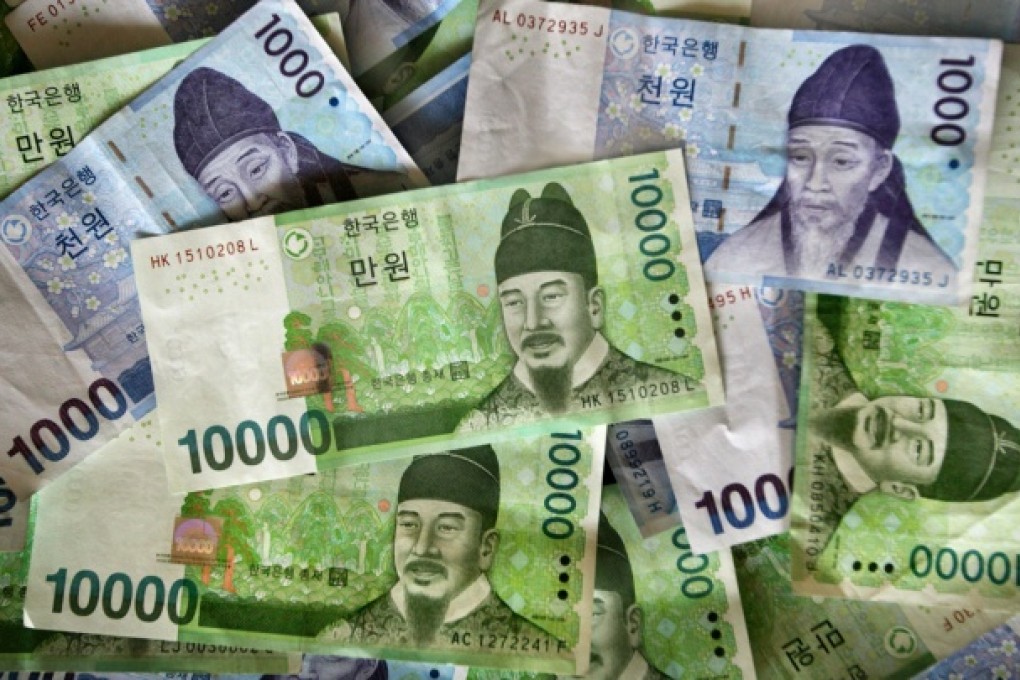 South Korean won's 4.6 per cent rise outpaced all currencies in the period from September 2011 to January 2013. Photo: Bloomberg