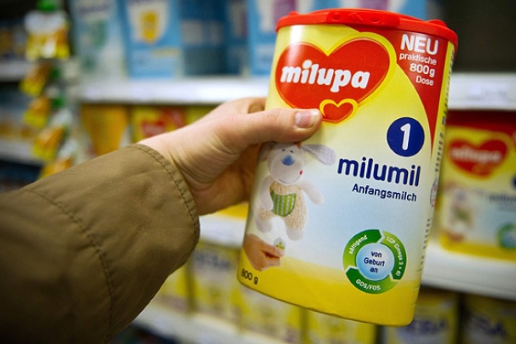 Much-in-demand powdered baby milk formula, made by German company Milupa. Photo: EPA