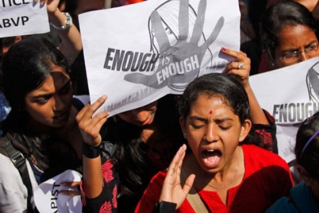 Protesters in Bangalore, India, vent their anger at the country's high rate of sexual violence. Photo: AP