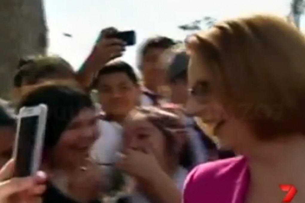 Gillard speaks to Students at a Queensland school. Photo: SCMP Pictures